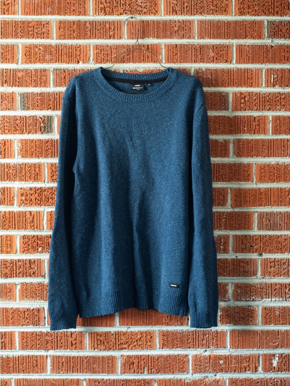 Dr Denim Jeansmakers Mens Large Lambswool Blend Sweater Blue Donegal Fleck Knit